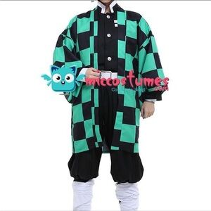 Tanjiro Anime Costume Set MICCOSTUMES S/M Haori, Earrings, Leg Wraps